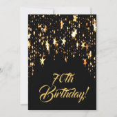 70e verjaardag op zwart met de schaduwsterren kaart (Voorkant)