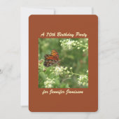 70e verjaardag Oranje vlinder Kaart (Voorkant)