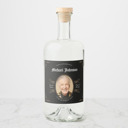 70e Verjaardag Ouder tot perfectie Classic Likeurfles Etiket (Voorkant)