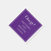 70e verjaardag Paarse Elegant Script Modern Proost Servet (Hoek)