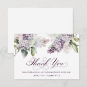 70e verjaardag Paarse Lila lentebloem Bedankkaart (Voorkant / Achterkant)