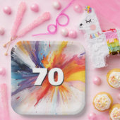 70e verjaardag Paint Blast Papieren Bordje (Feest)