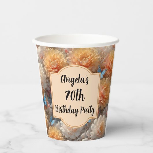 70e verjaardag papieren bekers (Voorkant)