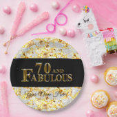 70e verjaardag papieren bordje