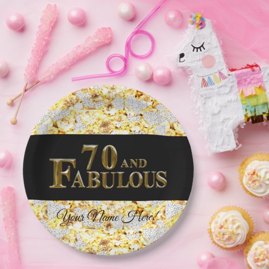 70e verjaardag papieren bordje (Feest)