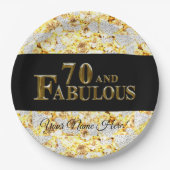 70e verjaardag papieren bordje