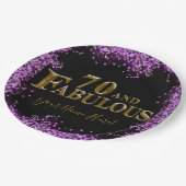 70e verjaardag papieren bordje (Gekanteld)