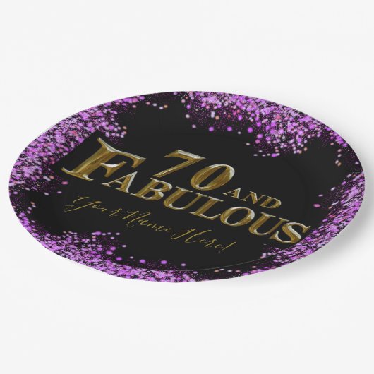 70e verjaardag papieren bordje (Gekanteld)