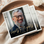 70e verjaardag Party Foto Cheers Gold Script Servet