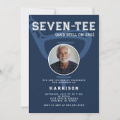 70e Verjaardag Party Foto Modern Golf Navy Blue Kaart (Voorkant)