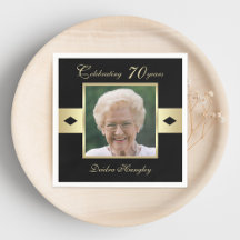 70e verjaardag Party Foto op zwart papier