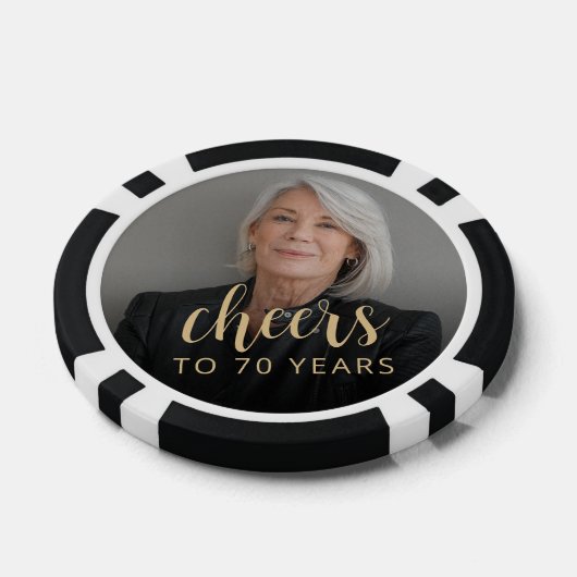 70e verjaardag Party Foto Proost Poker Chips (Enkel)