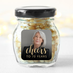 70e verjaardag Party Foto Proost Vierkante Sticker