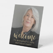 70e verjaardag Party Foto Welkom Reclamebord Met Voetstuk (Voorkant)