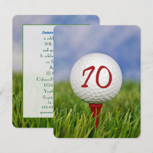 70e verjaardag Party Golf thema Kaart