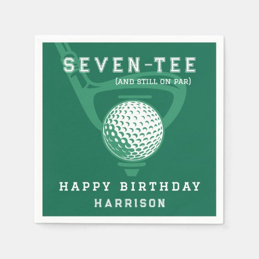 70e Verjaardag Party Golf Thema Modern Groen Serve Servet (Voorkant)