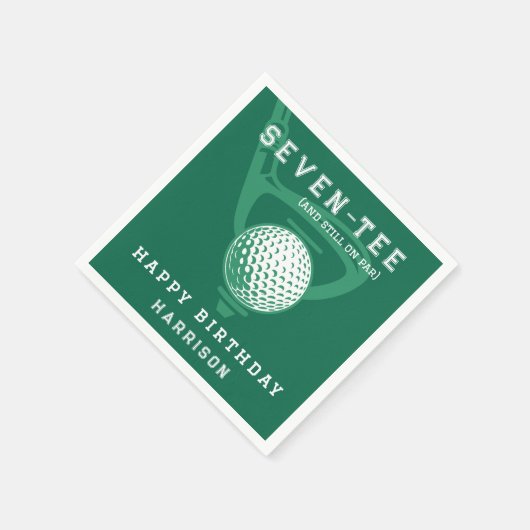 70e Verjaardag Party Golf Thema Modern Groen Serve Servet (Hoek)