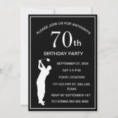 70e verjaardag Party Golfer Black Par Pap Golf Kaart (Voorkant)