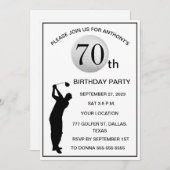 70e verjaardag Party Golfer Black Par Pap Golf Kaart (Voorkant / Achterkant)