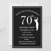 70e verjaardag Party Golfer Black Par Pap Golf Kaart (Voorkant)