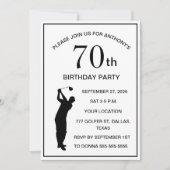 70e verjaardag Party Golfer Black Par Pap Golf Kaart (Voorkant)