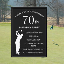 70e verjaardag Party Golfer Black Par Pap Golf