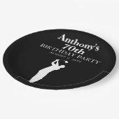 70e verjaardag Party Golfer Black Par Zeventigste Papieren Bordje (Gekanteld)