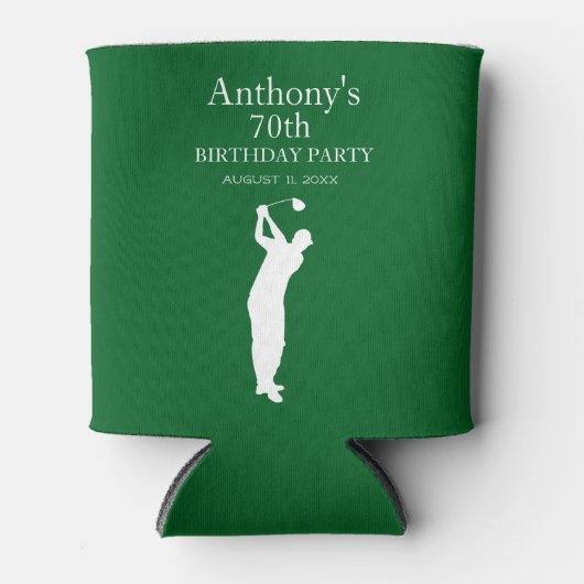 70e Verjaardag Party Golfer Elegant Par Zeventigst Blikjeskoeler (Voorkant)