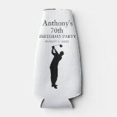 70e Verjaardag Party Golfer Elegant Par Zeventigst Flesjeskoeler (Voorkant)