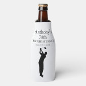 70e Verjaardag Party Golfer Elegant Par Zeventigst Flesjeskoeler (Fles Voorkant)