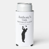 70e Verjaardag Party Golfer Elegant Par Zeventigst Seltzer Blikjeskoeler (Seltzer Voorkant)