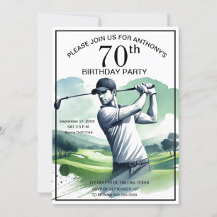 70e Verjaardag Party Golfer Sports Par Volwassen G Kaart