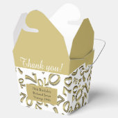 70e Verjaardag Party Goud/Wit Getal Patroon Bedankdoosjes (Geopend)