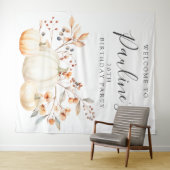 70e Verjaardag Party Herfst Pompoen Bladeren Wandkleed (In Situ (horizontaal))