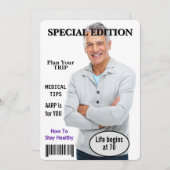 70e verjaardag Party Magazine Hoesje Uitnodiging (Voorkant / Achterkant)