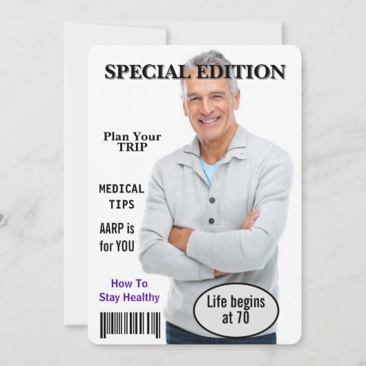 70e verjaardag Party Magazine Hoesje Uitnodiging (Voorkant)