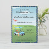 70e verjaardag Party Mannen Golf Theme Party Kaart (Staand voorkant)