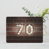 70e verjaardag Party-markquee verlichting op bakst Kaart (Staand voorkant)