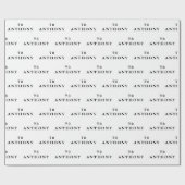 70e verjaardag Party Naam Zwart Modern Patroon Cadeaupapier (Vlak)