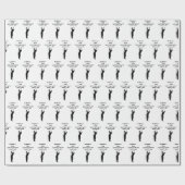 70e verjaardag Party Naam Zwart Modern Patroon Cadeaupapier (Vlak)