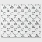 70e verjaardag Party Naam Zwart Modern Patroon Cadeaupapier (Vlak)