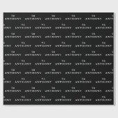 70e verjaardag Party Naam Zwart Modern Patroon Cadeaupapier (Vlak)