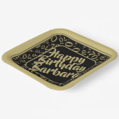 70e verjaardag Party Nummer Patroon Zwart Goud Papieren Bordje (Gebogen)