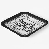 70e verjaardag Party Nummer Patroon Zwart Wit Papieren Bordje (Gebogen)