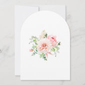 70e Verjaardag Party Pink Peony Bloemenboog Kaart (Achterkant)