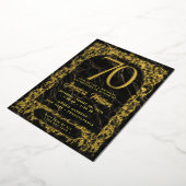 70e Verjaardag Party Roos Gold Foil Invitation Folie Uitnodiging (Gedraaid)