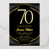 70e Verjaardag Party Roos Gold Foil Invitation Folie Uitnodiging (Voorkant)
