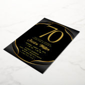 70e Verjaardag Party Roos Gold Foil Invitation Folie Uitnodiging (Gedraaid)