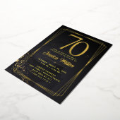 70e Verjaardag Party Roos Gold Foil Invitation Folie Uitnodiging (Gedraaid)