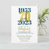 70e verjaardag Party Typografie Datum Kaart (Staand voorkant)